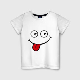 Детская футболка хлопок с принтом Wow Face в Санкт-Петербурге, 100% хлопок | круглый вырез горловины, полуприлегающий силуэт, длина до линии бедер | smile | мордочка | рожица | смайл