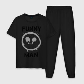 Мужская пижама хлопок с принтом Funny Man (HU) в Санкт-Петербурге, 100% хлопок | брюки и футболка прямого кроя, без карманов, на брюках мягкая резинка на поясе и по низу штанин
 | funny man | hollywood undead | забавный парень
