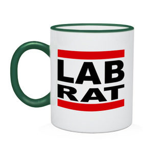 Кружка двухцветная с принтом Lab Rat в Санкт-Петербурге, керамика | объем — 330 мл, диаметр — 80 мм. Цветная ручка и кайма сверху, в некоторых цветах — вся внутренняя часть | banksy | бенкси | бэнкси | графити | граффити | стрит арт | стритарт