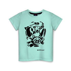 Детская футболка хлопок с принтом Противогаз. Бэнкси в Санкт-Петербурге, 100% хлопок | круглый вырез горловины, полуприлегающий силуэт, длина до линии бедер | banksy | бенкси | бэнкси | графити | граффити | стрит арт | стритарт