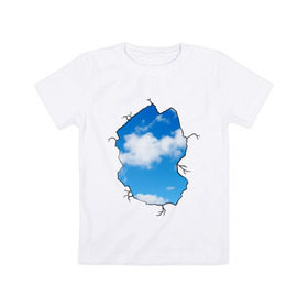 Детская футболка хлопок с принтом Небо. Бэнкси в Санкт-Петербурге, 100% хлопок | круглый вырез горловины, полуприлегающий силуэт, длина до линии бедер | banksy | бенкси | бэнкси | графити | граффити | небо | облака | облако | стрит арт | стритарт