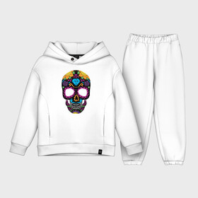 Детский костюм хлопок Oversize с принтом Skull mexica в Санкт-Петербурге,  |  | skull | мексика | мексиканский череп | череп | черепа