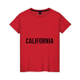 Женская футболка хлопок с принтом California (Los Angeles) в Санкт-Петербурге, 100% хлопок | прямой крой, круглый вырез горловины, длина до линии бедер, слегка спущенное плечо | 