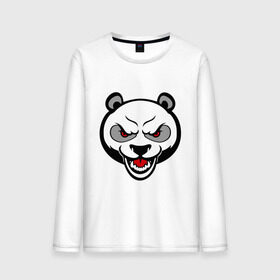 Мужской лонгслив хлопок с принтом Angry panda - злая панда в Санкт-Петербурге, 100% хлопок |  | Тематика изображения на принте: панда