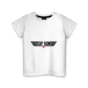 Детская футболка хлопок с принтом Top son в Санкт-Петербурге, 100% хлопок | круглый вырез горловины, полуприлегающий силуэт, длина до линии бедер | брат | братишка | дети | старший