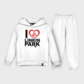 Детский костюм хлопок Oversize с принтом I love linkin park (Я люблю Linkin Park) в Санкт-Петербурге,  |  | rock | линкин парк | музыкальная группа | рок группа | рок музыка