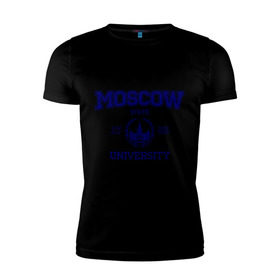 Мужская футболка премиум с принтом MGU Moscow University в Санкт-Петербурге, 92% хлопок, 8% лайкра | приталенный силуэт, круглый вырез ворота, длина до линии бедра, короткий рукав | вуз | институт | мгу | студенческие | университет