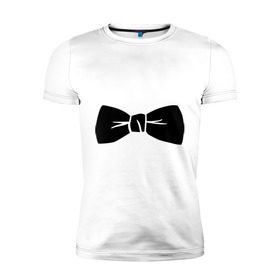 Мужская футболка премиум с принтом Галстук бабочка (PSY) в Санкт-Петербурге, 92% хлопок, 8% лайкра | приталенный силуэт, круглый вырез ворота, длина до линии бедра, короткий рукав | gangnam style | гангнам стайл | костюм | одежда