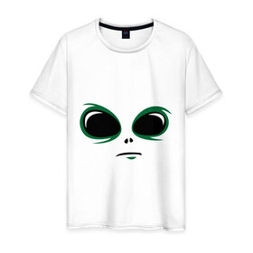 Мужская футболка хлопок с принтом инопланетянин в Санкт-Петербурге, 100% хлопок | прямой крой, круглый вырез горловины, длина до линии бедер, слегка спущенное плечо. | 