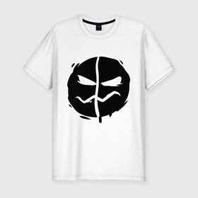 Мужская футболка премиум с принтом Da Kurlzz в Санкт-Петербурге, 92% хлопок, 8% лайкра | приталенный силуэт, круглый вырез ворота, длина до линии бедра, короткий рукав | da kurlzz | hollywood undead | undead | злая маска | маска | разделенная маска | рок реп группа hollywood undead