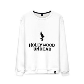 Мужской свитшот хлопок с принтом Hollywood Undead logo в Санкт-Петербурге, 100% хлопок |  | Тематика изображения на принте: hollywood undead | hu | hu mask one color | undead | рок реп группа hollywood undead