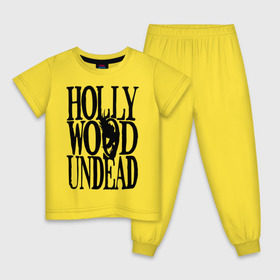 Детская пижама хлопок с принтом HollyWoodUndead в Санкт-Петербурге, 100% хлопок |  брюки и футболка прямого кроя, без карманов, на брюках мягкая резинка на поясе и по низу штанин
 | hollywood undead | hu | hu mask one color | undead | птица с гранатой | рок реп группа hollywood undead