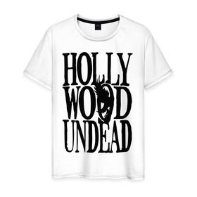 Мужская футболка хлопок с принтом HollyWoodUndead в Санкт-Петербурге, 100% хлопок | прямой крой, круглый вырез горловины, длина до линии бедер, слегка спущенное плечо. | hollywood undead | hu | hu mask one color | undead | птица с гранатой | рок реп группа hollywood undead