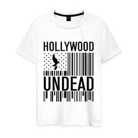 Мужская футболка хлопок с принтом Hollywood Undead flag в Санкт-Петербурге, 100% хлопок | прямой крой, круглый вырез горловины, длина до линии бедер, слегка спущенное плечо. | hollywood undead | hu | hu mask one color | undead | птица с гранатой | рок реп группа hollywood undead