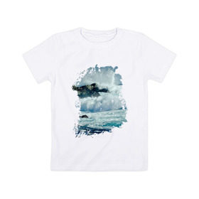 Детская футболка хлопок с принтом Seaside в Санкт-Петербурге, 100% хлопок | круглый вырез горловины, полуприлегающий силуэт, длина до линии бедер | летние | лето | море | на лето | океан | побережье