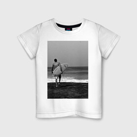 Детская футболка хлопок с принтом Surfingboy в Санкт-Петербурге, 100% хлопок | круглый вырез горловины, полуприлегающий силуэт, длина до линии бедер | летние | лето | море | на лето | океан | пляж | серфинг