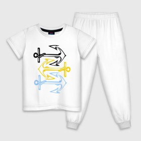 Детская пижама хлопок с принтом Anchors в Санкт-Петербурге, 100% хлопок |  брюки и футболка прямого кроя, без карманов, на брюках мягкая резинка на поясе и по низу штанин
 | корабль | летние | лето | море | океан | отдых | отпуск | пляж | якорь