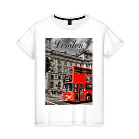 Женская футболка хлопок с принтом Улицы Лондона в Санкт-Петербурге, 100% хлопок | прямой крой, круглый вырез горловины, длина до линии бедер, слегка спущенное плечо | лондон