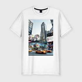 Мужская футболка премиум с принтом Millennium в Санкт-Петербурге, 92% хлопок, 8% лайкра | приталенный силуэт, круглый вырез ворота, длина до линии бедра, короткий рукав | Тематика изображения на принте: new york | ny | urban style | город | города | нью йорк | урбан