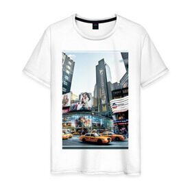 Мужская футболка хлопок с принтом Millennium в Санкт-Петербурге, 100% хлопок | прямой крой, круглый вырез горловины, длина до линии бедер, слегка спущенное плечо. | new york | ny | urban style | город | города | нью йорк | урбан