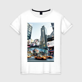 Женская футболка хлопок с принтом Millennium в Санкт-Петербурге, 100% хлопок | прямой крой, круглый вырез горловины, длина до линии бедер, слегка спущенное плечо | new york | ny | urban style | город | города | нью йорк | урбан