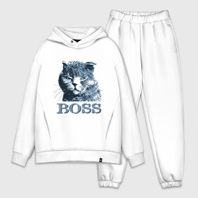 Мужской костюм хлопок OVERSIZE с принтом BOSS в Санкт-Петербурге,  |  | boss | босс | главный кот | кот boss | кот босс | котэ boss | котяра