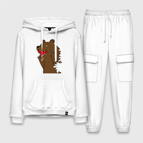 Мужской костюм хлопок с толстовкой с принтом Медведь цензурный в Санкт-Петербурге,  |  | интернет приколы | медведь | медведь в кустах | приколы