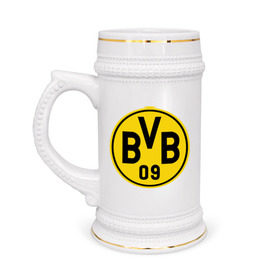 Кружка пивная с принтом Borussia Dortmund в Санкт-Петербурге,  керамика (Материал выдерживает высокую температуру, стоит избегать резкого перепада температур) |  объем 630 мл | боруссия | дортмунд