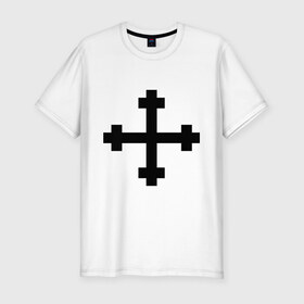 Мужская футболка премиум с принтом Кросслет в Санкт-Петербурге, 92% хлопок, 8% лайкра | приталенный силуэт, круглый вырез ворота, длина до линии бедра, короткий рукав | ghots | готы | символика готов | субкультуры