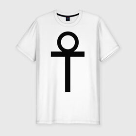 Мужская футболка премиум с принтом Анкх в Санкт-Петербурге, 92% хлопок, 8% лайкра | приталенный силуэт, круглый вырез ворота, длина до линии бедра, короткий рукав | gothic | готам | готика | готический | знак | руна | символ