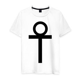 Мужская футболка хлопок с принтом Анкх в Санкт-Петербурге, 100% хлопок | прямой крой, круглый вырез горловины, длина до линии бедер, слегка спущенное плечо. | gothic | готам | готика | готический | знак | руна | символ