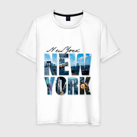 Мужская футболка хлопок с принтом Надпись NY в Санкт-Петербурге, 100% хлопок | прямой крой, круглый вырез горловины, длина до линии бедер, слегка спущенное плечо. | new york | ny | nyc | urban | город | города | нью йорк | урбан