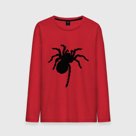 Мужской лонгслив хлопок с принтом Паук (spider) в Санкт-Петербурге, 100% хлопок |  | насекомые | паутина | паучок | черная вдова | черный паук