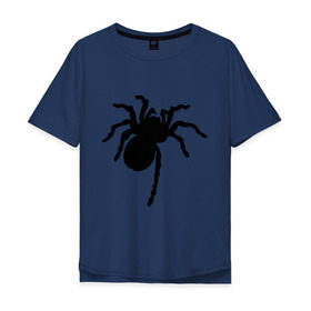 Мужская футболка хлопок Oversize с принтом Паук (spider) в Санкт-Петербурге, 100% хлопок | свободный крой, круглый ворот, “спинка” длиннее передней части | Тематика изображения на принте: насекомые | паутина | паучок | черная вдова | черный паук