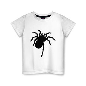 Детская футболка хлопок с принтом Паук (spider) в Санкт-Петербурге, 100% хлопок | круглый вырез горловины, полуприлегающий силуэт, длина до линии бедер | насекомые | паутина | паучок | черная вдова | черный паук