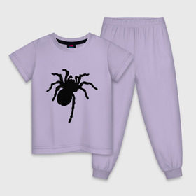 Детская пижама хлопок с принтом Паук (spider) в Санкт-Петербурге, 100% хлопок |  брюки и футболка прямого кроя, без карманов, на брюках мягкая резинка на поясе и по низу штанин
 | насекомые | паутина | паучок | черная вдова | черный паук