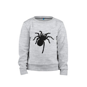 Детский свитшот хлопок с принтом Паук (spider) в Санкт-Петербурге, 100% хлопок | круглый вырез горловины, эластичные манжеты, пояс и воротник | насекомые | паутина | паучок | черная вдова | черный паук