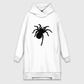 Платье-худи хлопок с принтом Паук (spider) в Санкт-Петербурге,  |  | насекомые | паутина | паучок | черная вдова | черный паук