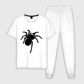 Мужская пижама хлопок с принтом Паук (spider) в Санкт-Петербурге, 100% хлопок | брюки и футболка прямого кроя, без карманов, на брюках мягкая резинка на поясе и по низу штанин
 | насекомые | паутина | паучок | черная вдова | черный паук