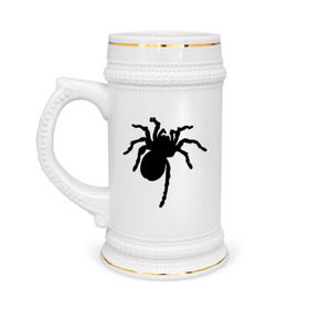 Кружка пивная с принтом Паук (spider) в Санкт-Петербурге,  керамика (Материал выдерживает высокую температуру, стоит избегать резкого перепада температур) |  объем 630 мл | насекомые | паутина | паучок | черная вдова | черный паук