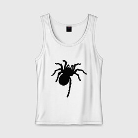 Женская майка хлопок с принтом Паук (spider) в Санкт-Петербурге, 95% хлопок, 5% эластан |  | насекомые | паутина | паучок | черная вдова | черный паук