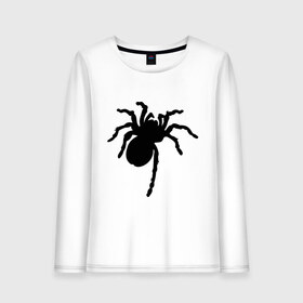 Женский лонгслив хлопок с принтом Паук (spider) в Санкт-Петербурге, 100% хлопок |  | насекомые | паутина | паучок | черная вдова | черный паук