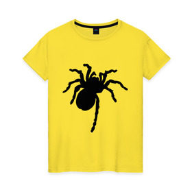 Женская футболка хлопок с принтом Паук (spider) в Санкт-Петербурге, 100% хлопок | прямой крой, круглый вырез горловины, длина до линии бедер, слегка спущенное плечо | насекомые | паутина | паучок | черная вдова | черный паук