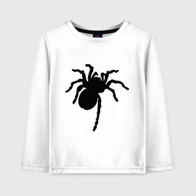 Детский лонгслив хлопок с принтом Паук (spider) в Санкт-Петербурге, 100% хлопок | круглый вырез горловины, полуприлегающий силуэт, длина до линии бедер | насекомые | паутина | паучок | черная вдова | черный паук