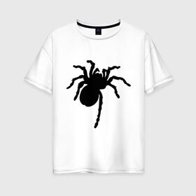 Женская футболка хлопок Oversize с принтом Паук (spider) в Санкт-Петербурге, 100% хлопок | свободный крой, круглый ворот, спущенный рукав, длина до линии бедер
 | насекомые | паутина | паучок | черная вдова | черный паук
