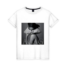 Женская футболка хлопок с принтом Ydal Agag в Санкт-Петербурге, 100% хлопок | прямой крой, круглый вырез горловины, длина до линии бедер, слегка спущенное плечо | Тематика изображения на принте: lady gaga | актирса | голливуд | звезды | знаменитости | леди гага | певица