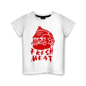 Детская футболка хлопок с принтом Fresh meat (Свежее мясо) в Санкт-Петербурге, 100% хлопок | круглый вырез горловины, полуприлегающий силуэт, длина до линии бедер | dota | dota 2 | дота | дота 2 | игры