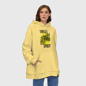 Худи SuperOversize хлопок с принтом Smells like teen spirit в Санкт-Петербурге, 70% хлопок, 30% полиэстер, мягкий начес внутри | карман-кенгуру, эластичная резинка на манжетах и по нижней кромке, двухслойный капюшон
 | smells like teen spirit | музыка | музыкальные группы | нирвана