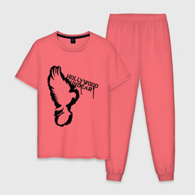 Мужская пижама хлопок с принтом Hollywood undead (graffiti) в Санкт-Петербурге, 100% хлопок | брюки и футболка прямого кроя, без карманов, на брюках мягкая резинка на поясе и по низу штанин
 | хип хоп