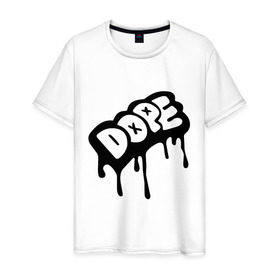 Мужская футболка хлопок с принтом Dope в Санкт-Петербурге, 100% хлопок | прямой крой, круглый вырез горловины, длина до линии бедер, слегка спущенное плечо. | dop | dope | svag | swag | доп | допе | сваг | свег | свэг